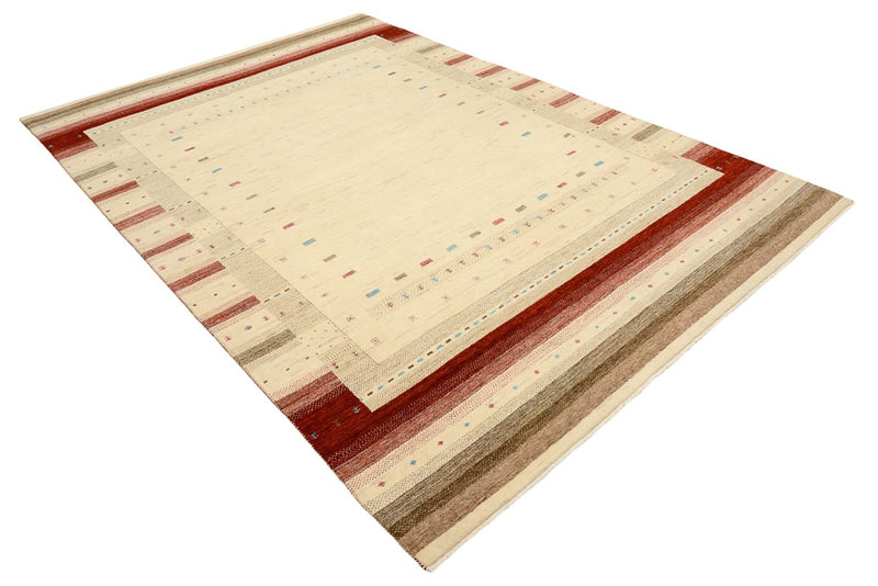 Gabbeh-tæppe - Loribaft Indus - 296 x 203 cm - lys beige