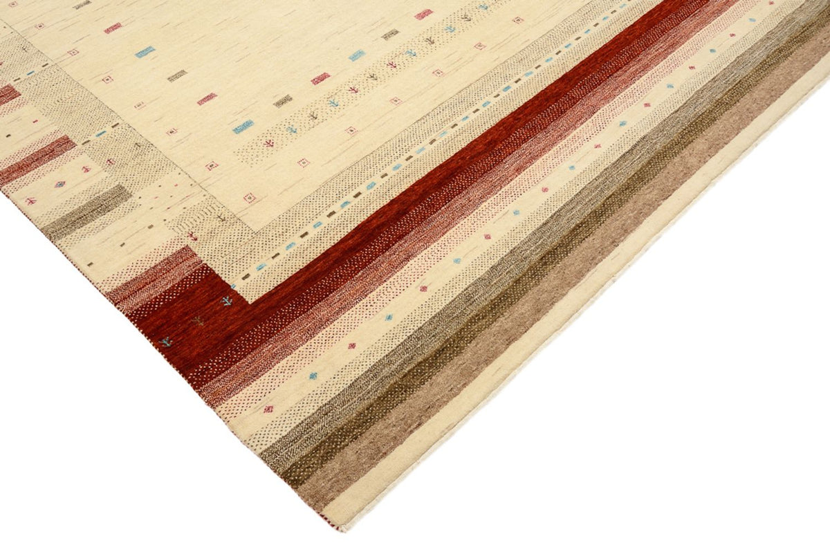 Gabbeh-tæppe - Loribaft Indus - 296 x 203 cm - lys beige