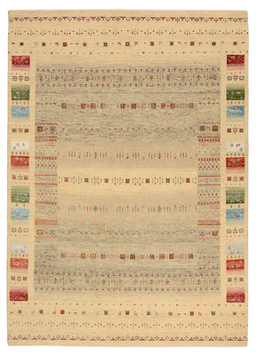 Gabbeh-tæppe - Loribaft Indus - 241 x 172 cm - mørk beige