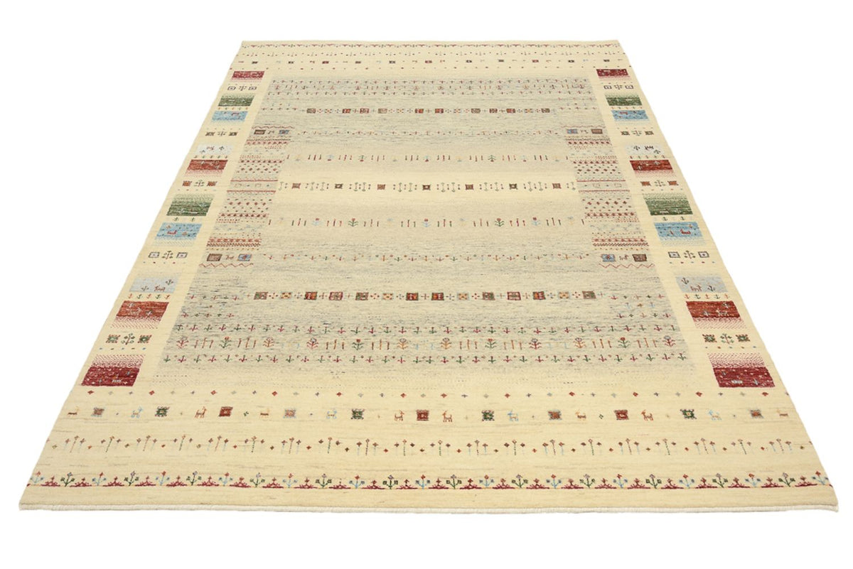 Gabbeh-tæppe - Loribaft Indus - 241 x 172 cm - mørk beige