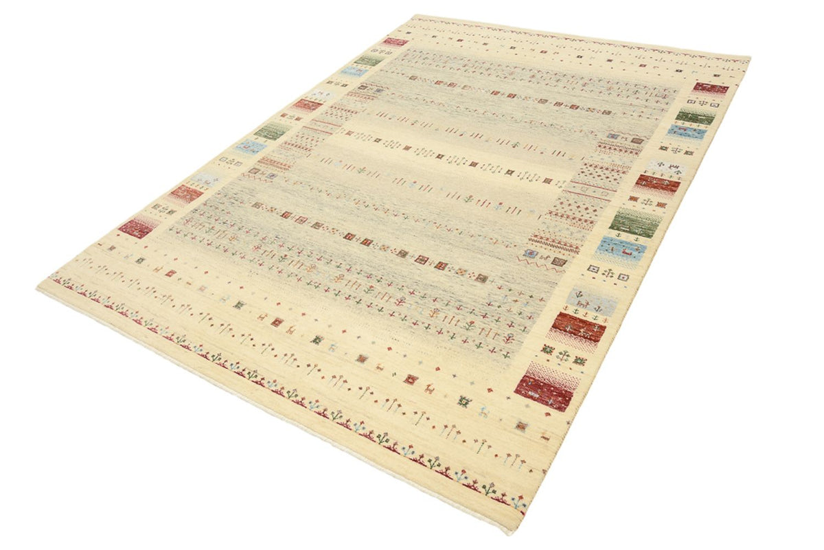 Gabbeh-tæppe - Loribaft Indus - 241 x 172 cm - mørk beige