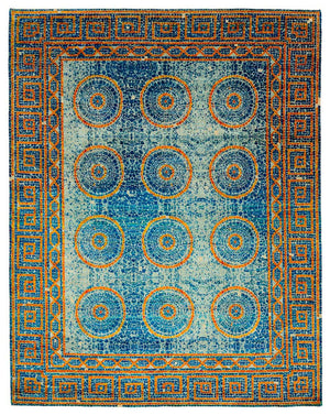 Designer tæppe - 309 x 245 cm - blå