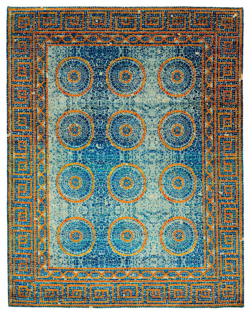 Designer tæppe - 309 x 245 cm - blå