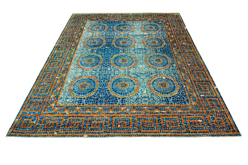Designer tæppe - 309 x 245 cm - blå