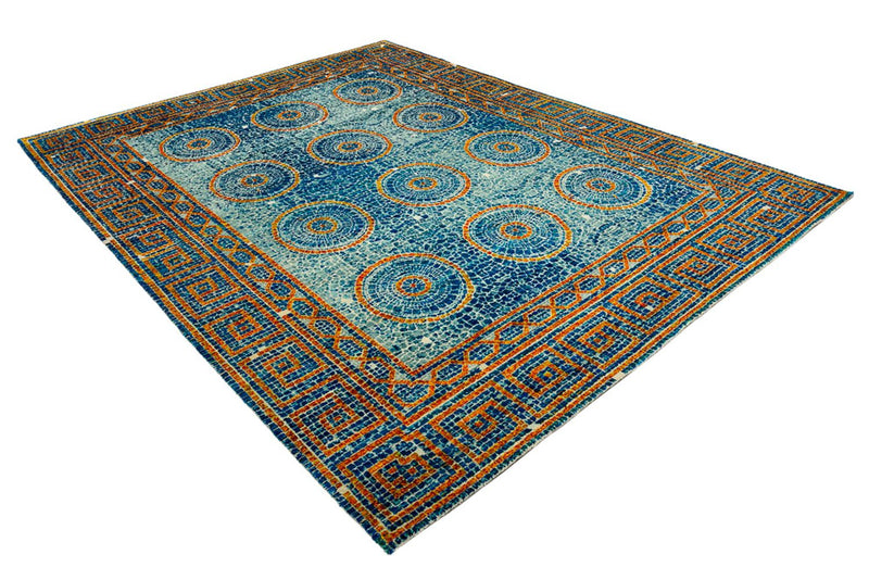 Designer tæppe - 309 x 245 cm - blå
