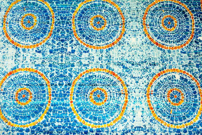 Designer tæppe - 309 x 245 cm - blå