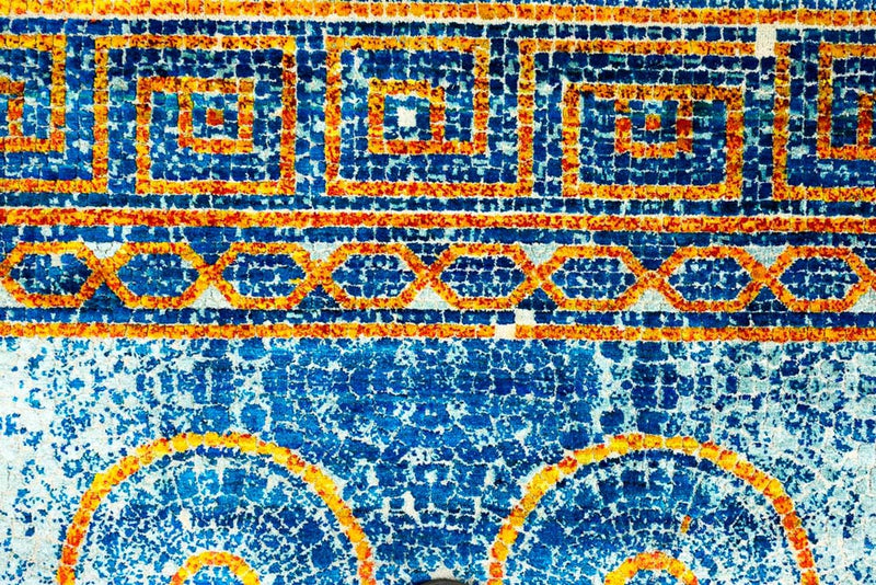 Designer tæppe - 309 x 245 cm - blå