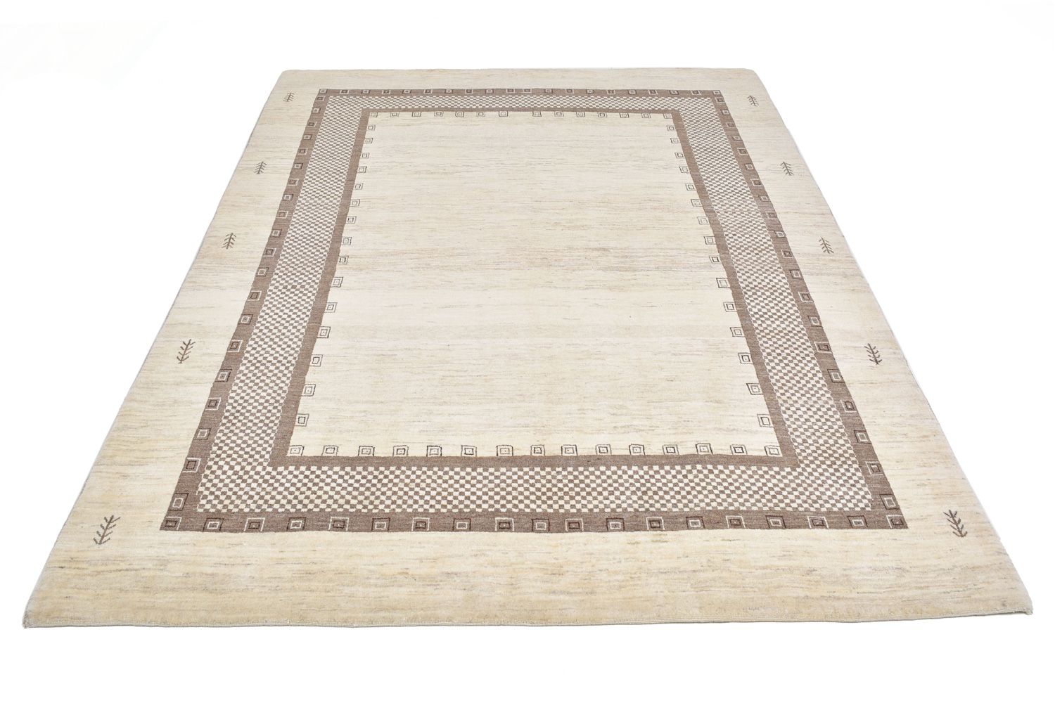 Gabbeh Tæppe - Loribaft Persisk - 242 x 176 cm - beige
