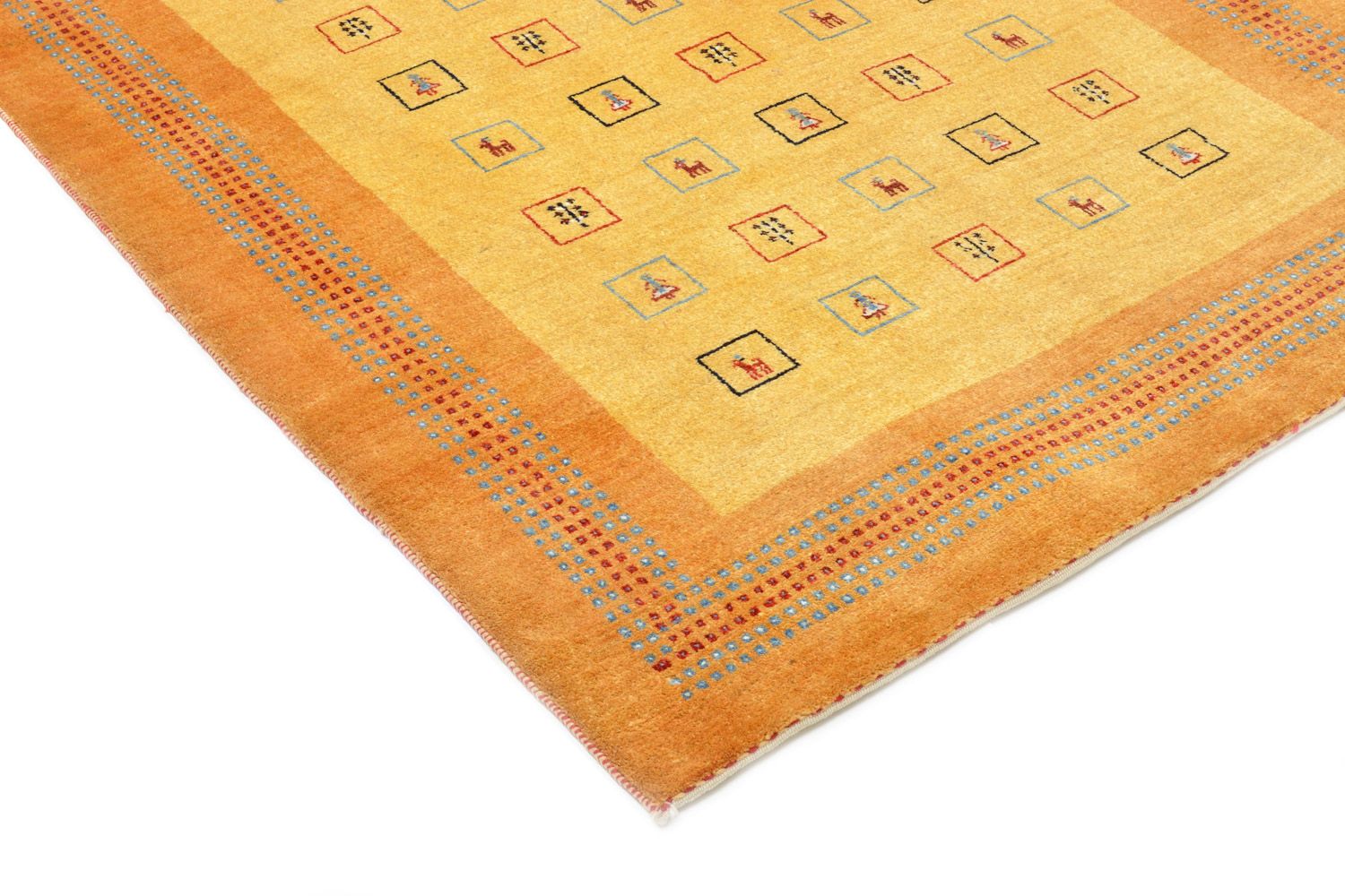 Gabbeh Tæppe - Loribaft Persisk - 170 x 114 cm - gul