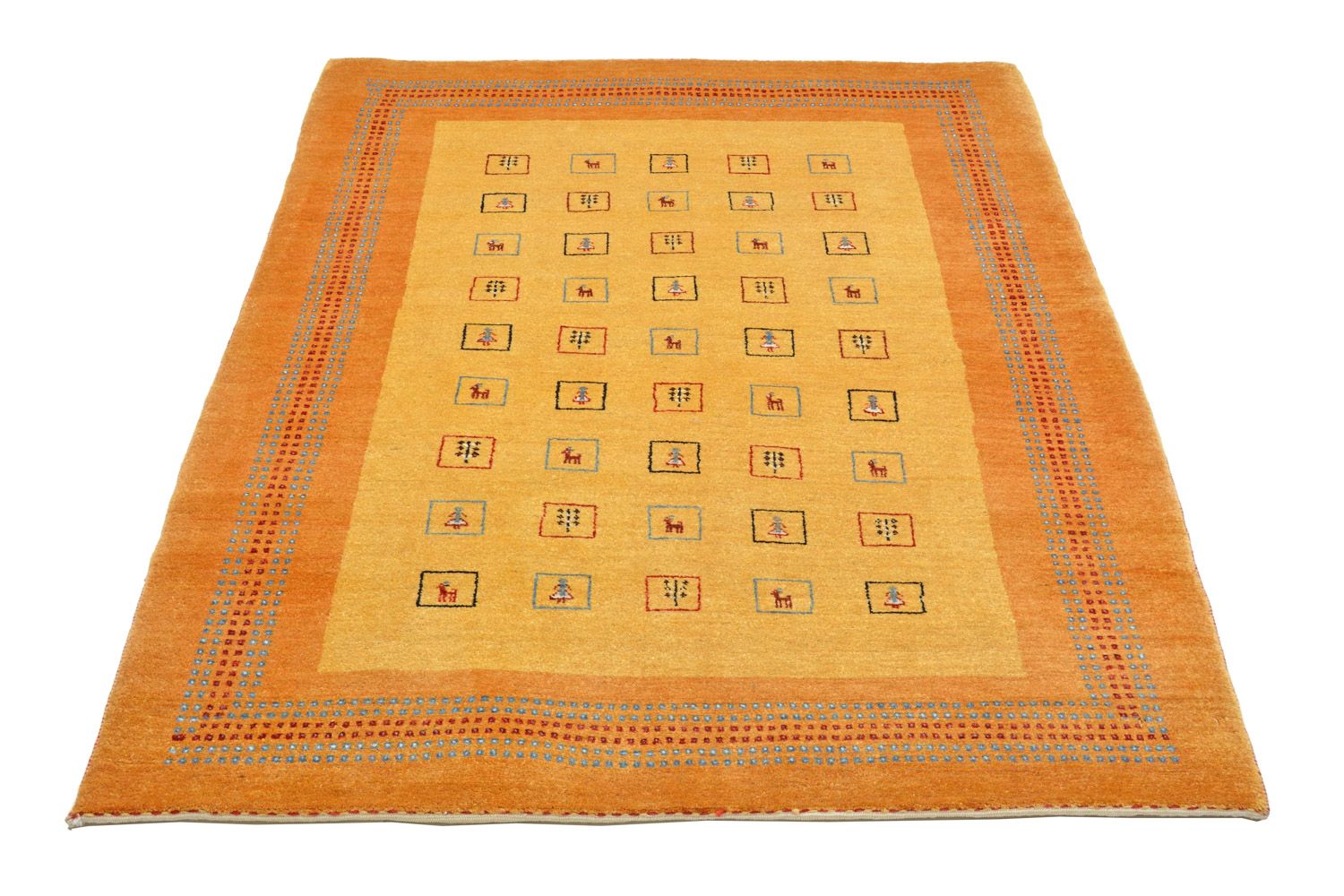 Gabbeh Tæppe - Loribaft Persisk - 170 x 114 cm - gul
