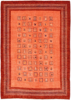 Gabbeh Tæppe - Loribaft Persisk - 149 x 103 cm - rød