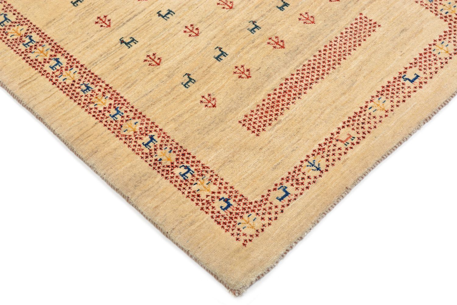 Gabbeh Tæppe - Loribaft Persisk - 113 x 84 cm - beige