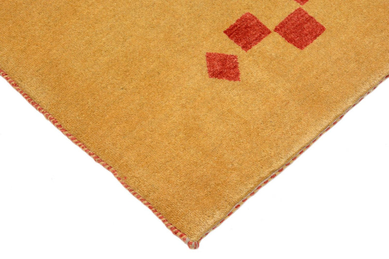 Løber Gabbeh Tæppe - Loribaft Persisk - 241 x 87 cm - sennepsgul