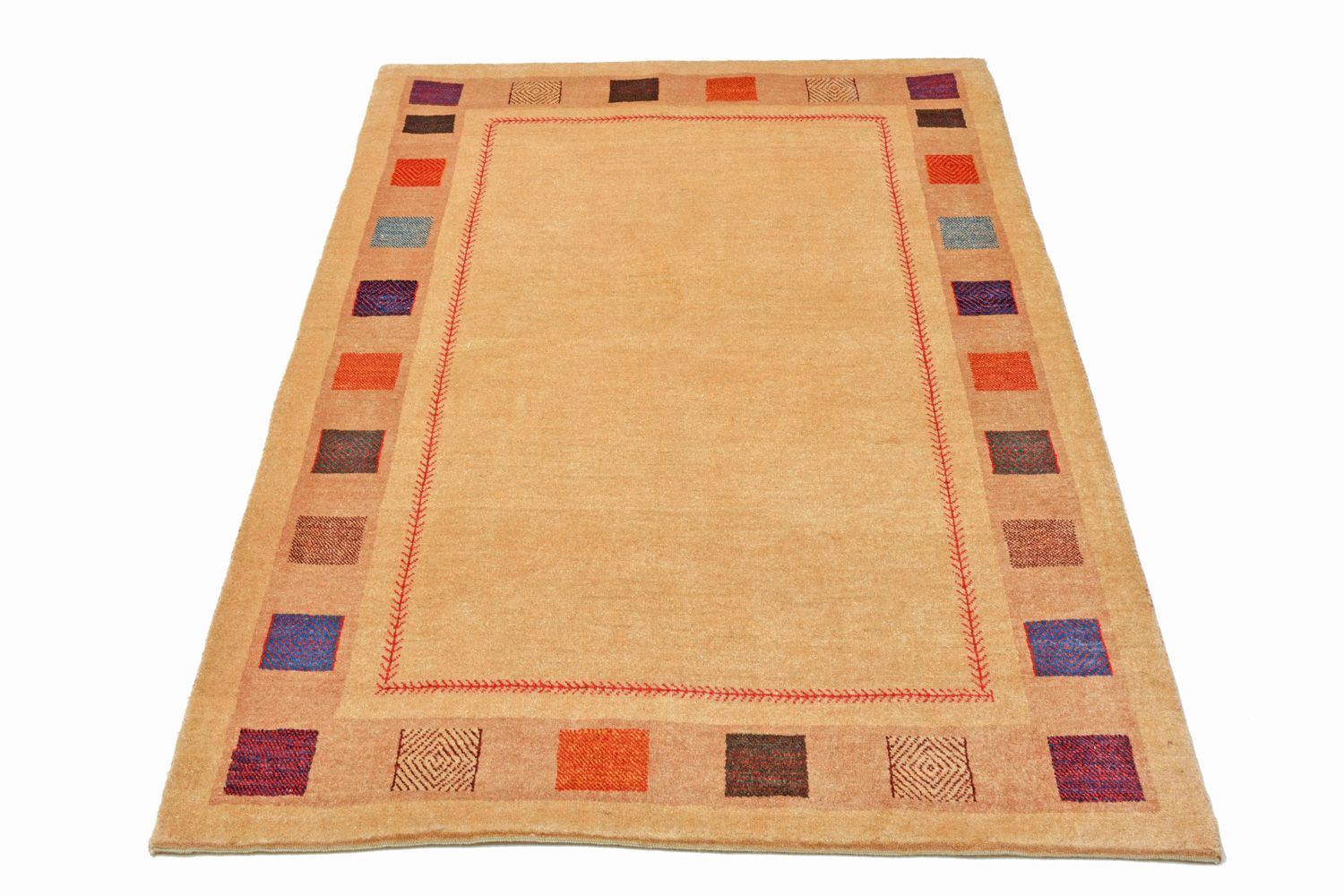 Gabbeh Tæppe - Loribaft Persisk - 158 x 104 cm - gul
