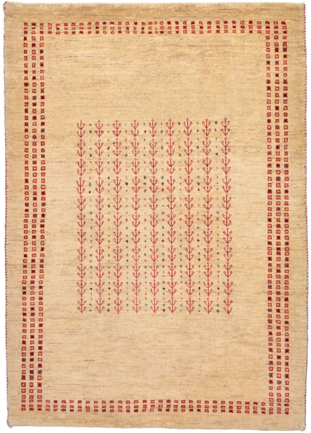 Gabbeh Tæppe - Loribaft Persisk - 119 x 81 cm - natur
