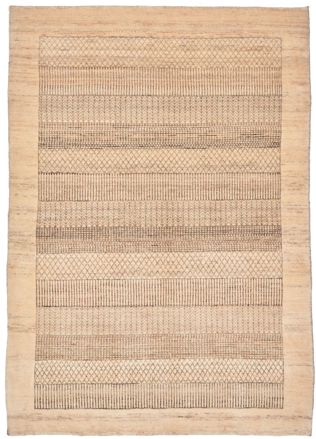 Gabbeh Tæppe - Loribaft Persisk - 164 x 114 cm - natur