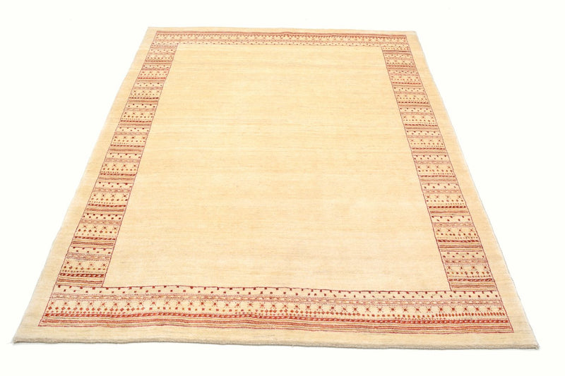 Gabbeh Tæppe - Loribaft Persisk - 198 x 150 cm - beige