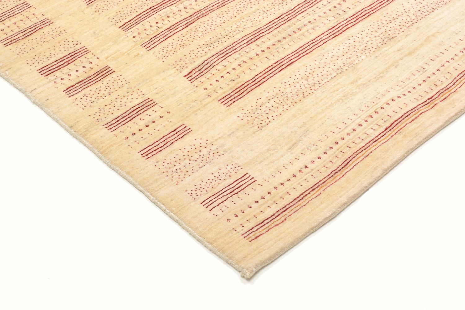 Gabbeh Tæppe - Loribaft Persisk - 202 x 153 cm - natur