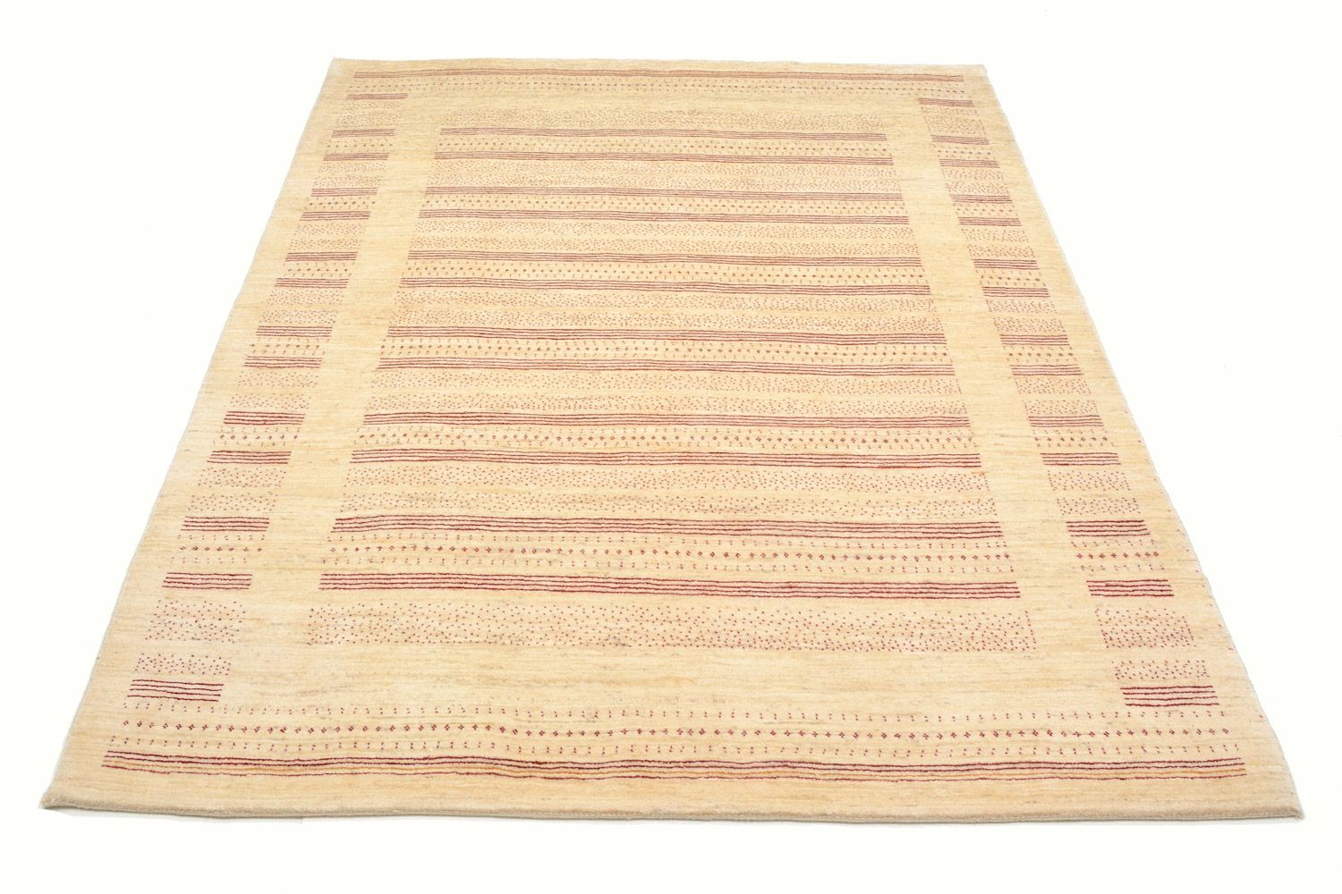 Gabbeh Tæppe - Loribaft Persisk - 202 x 153 cm - natur