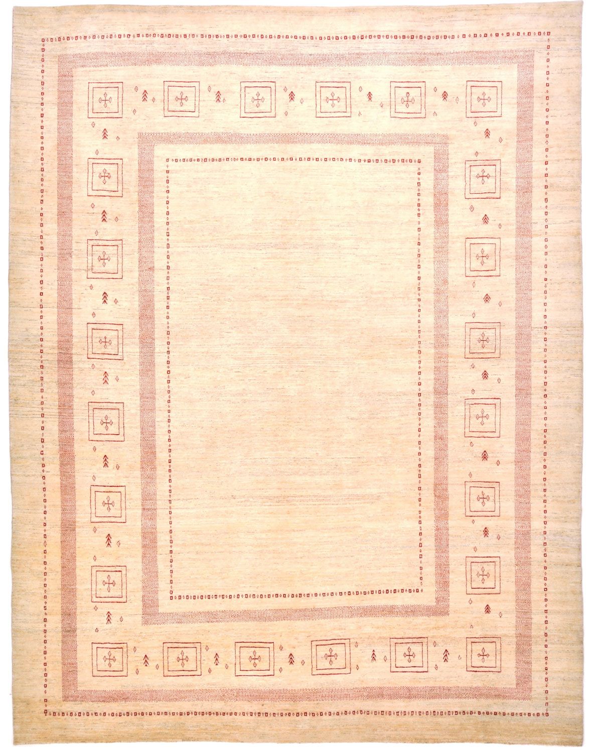 Gabbeh Tæppe - Loribaft Persisk - 417 x 309 cm - beige