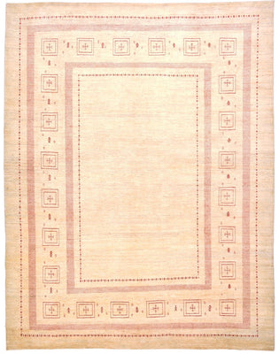 Gabbeh Tæppe - Loribaft Persisk - 417 x 309 cm - beige