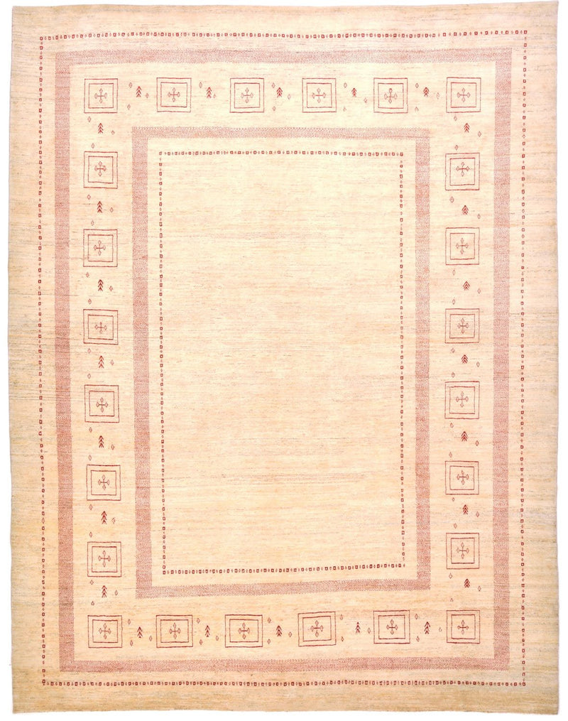 Gabbeh Tæppe - Loribaft Persisk - 417 x 309 cm - beige