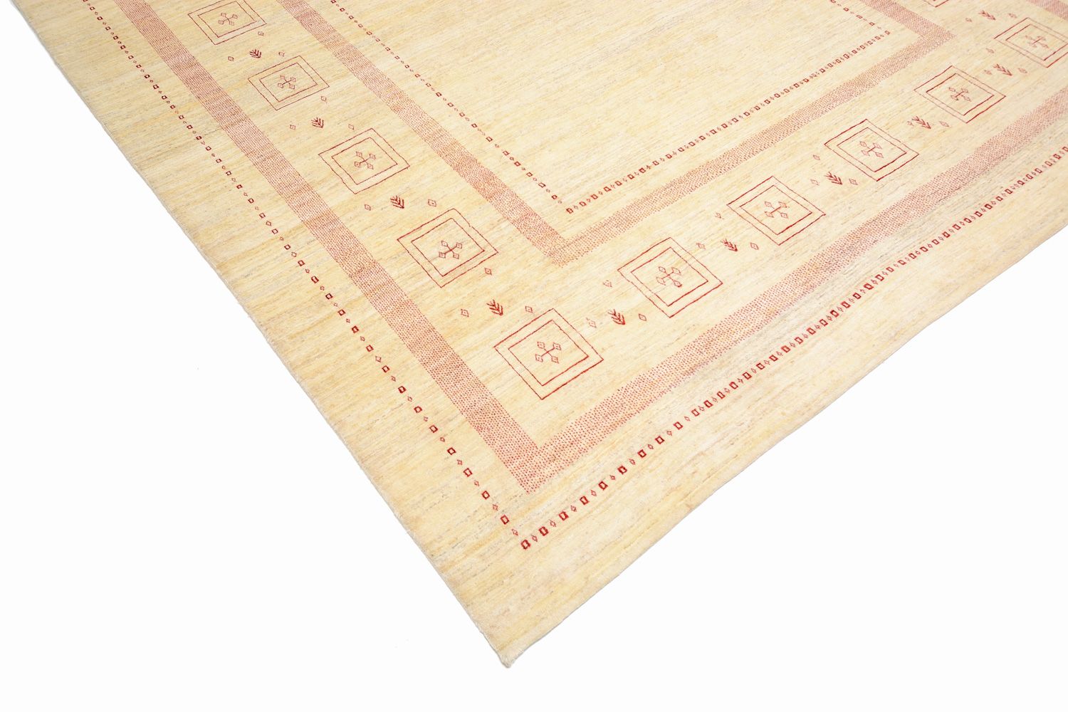 Gabbeh Tæppe - Loribaft Persisk - 417 x 309 cm - beige
