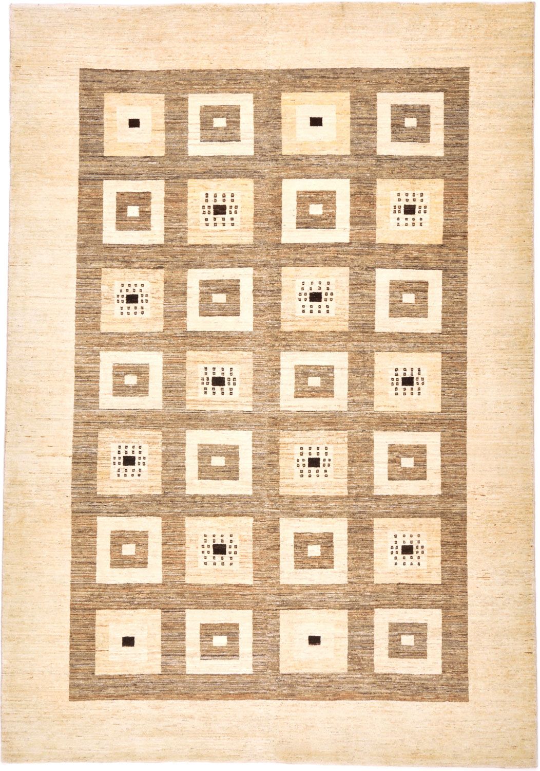 Gabbeh Tæppe - Loribaft Persisk - 379 x 264 cm - lys brun
