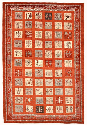 Gabbeh Tæppe - Loribaft Persisk - 258 x 173 cm - rød