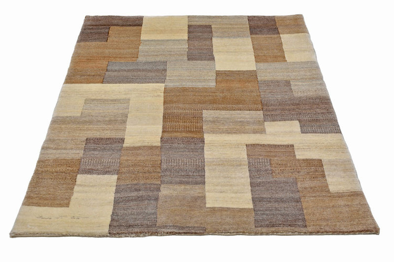 Gabbeh Tæppe - Loribaft Persisk - 146 x 122 cm - lys brun