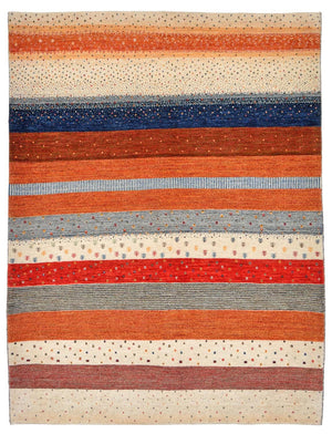 Gabbeh Tæppe - Loribaft Persisk - 213 x 160 cm - flerfarvet