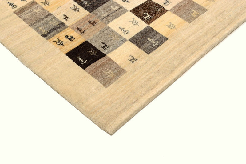 Gabbeh Tæppe - Loribaft Persisk - 191 x 154 cm - lys brun