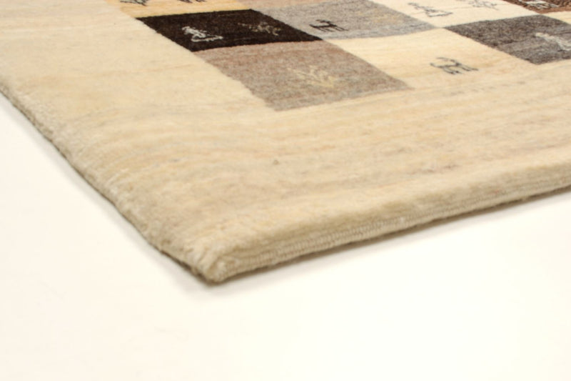 Gabbeh Tæppe - Loribaft Persisk - 191 x 154 cm - lys brun