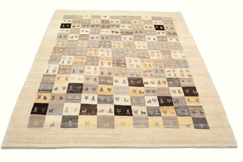 Gabbeh Tæppe - Loribaft Persisk - 191 x 154 cm - lys brun