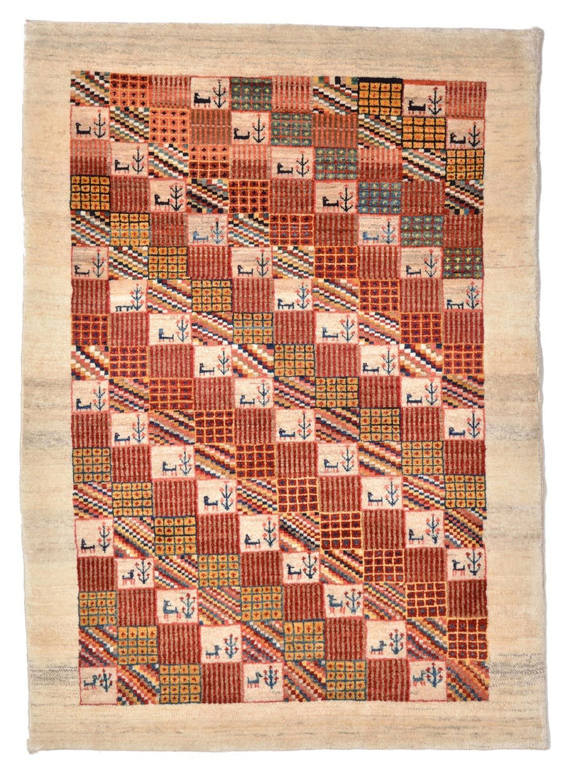 Gabbeh Tæppe - Loribaft Persisk - 142 x 101 cm - rød