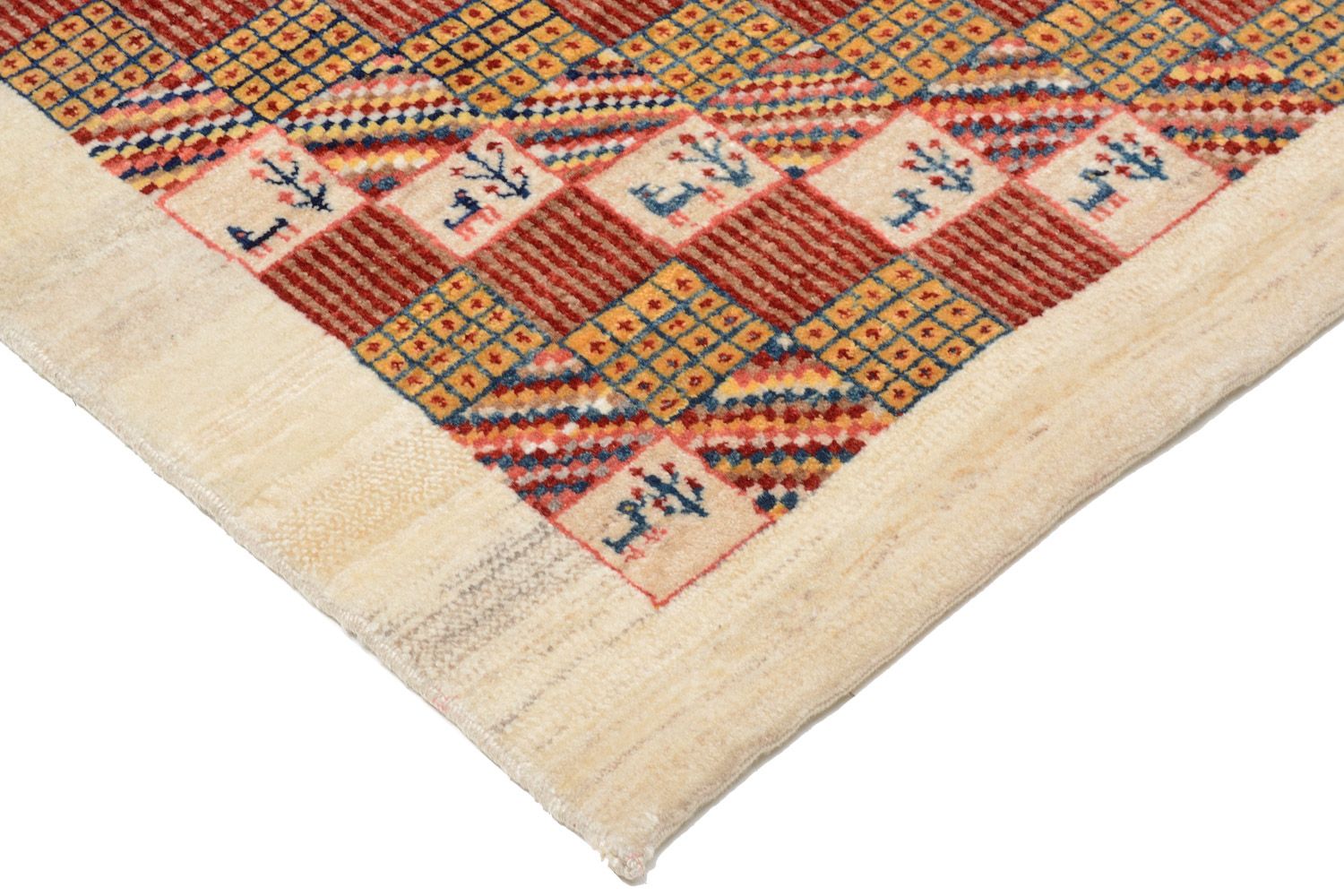 Gabbeh Tæppe - Loribaft Persisk - 142 x 101 cm - rød