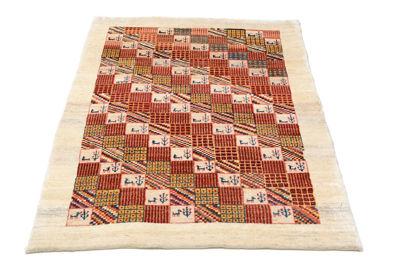 Gabbeh Tæppe - Loribaft Persisk - 142 x 101 cm - rød