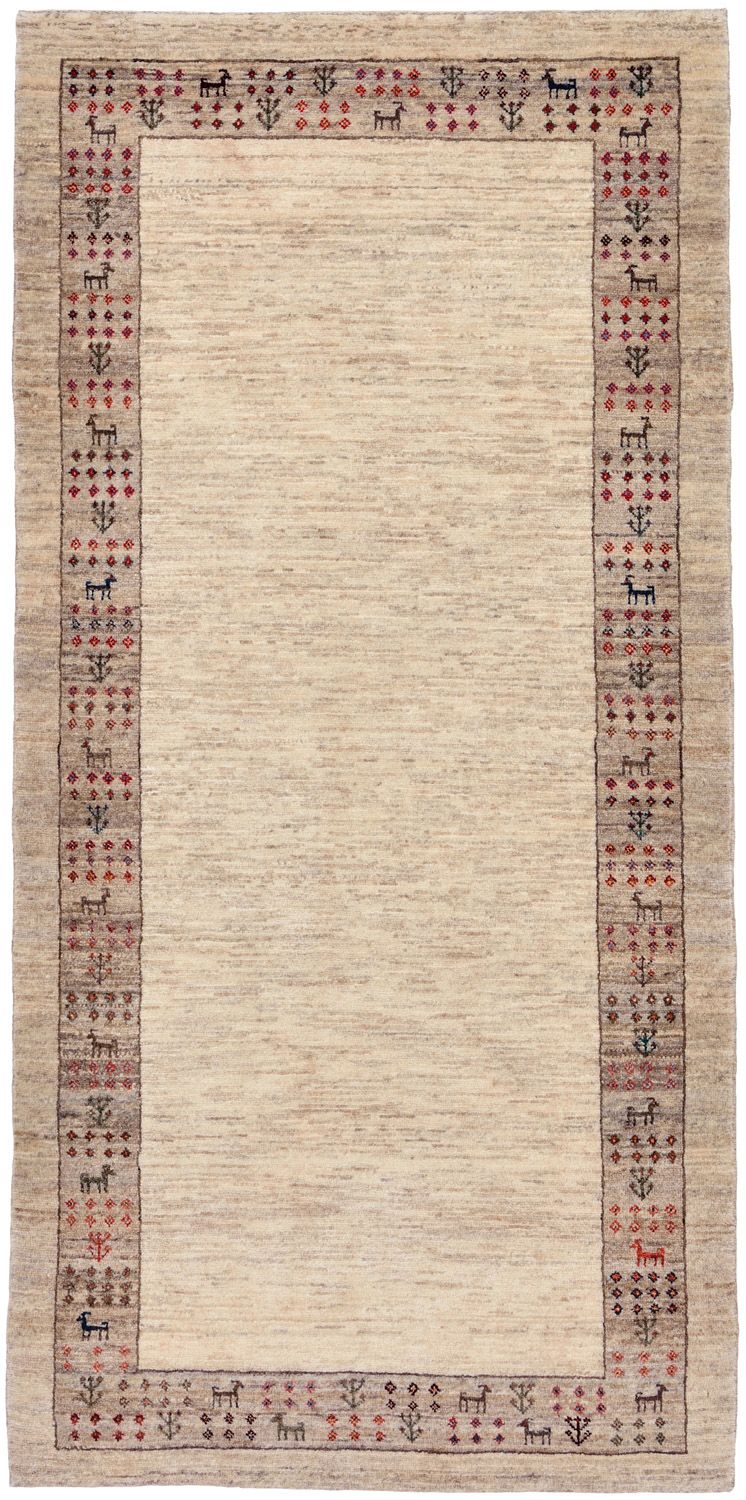 Løber Gabbeh Tæppe - Loribaft Persisk - 176 x 84 cm - sand