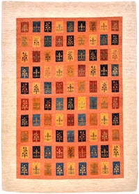 Gabbeh Tæppe - Loribaft Persisk - 355 x 249 cm - orange