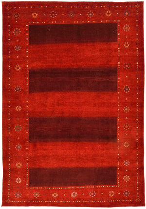 Gabbeh Tæppe - Loribaft Persisk - 332 x 230 cm - rød