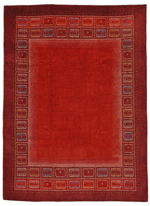 Gabbeh Tæppe - Loribaft Persisk - 353 x 257 cm - rød