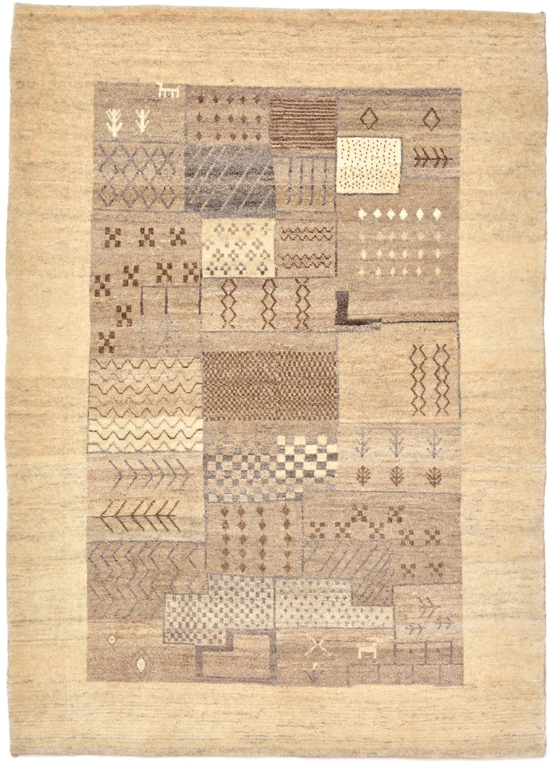 Gabbeh Tæppe - Loribaft Persisk - 156 x 110 cm - sand