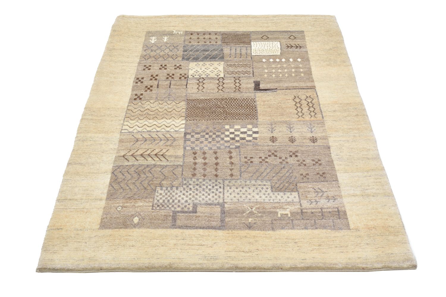 Gabbeh Tæppe - Loribaft Persisk - 156 x 110 cm - sand