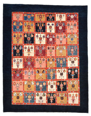 Gabbeh Tæppe - Loribaft Persisk - 195 x 153 cm - farvet