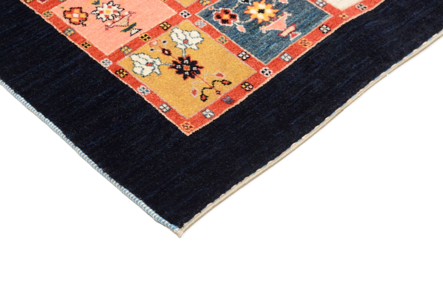 Gabbeh Tæppe - Loribaft Persisk - 195 x 153 cm - farvet