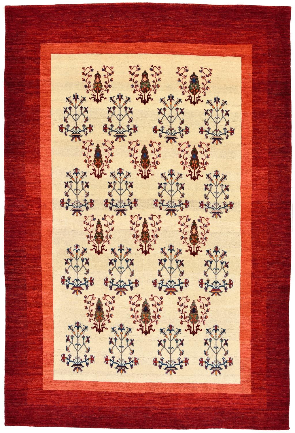 Gabbeh Tæppe - Loribaft Persisk - 298 x 200 cm - rød