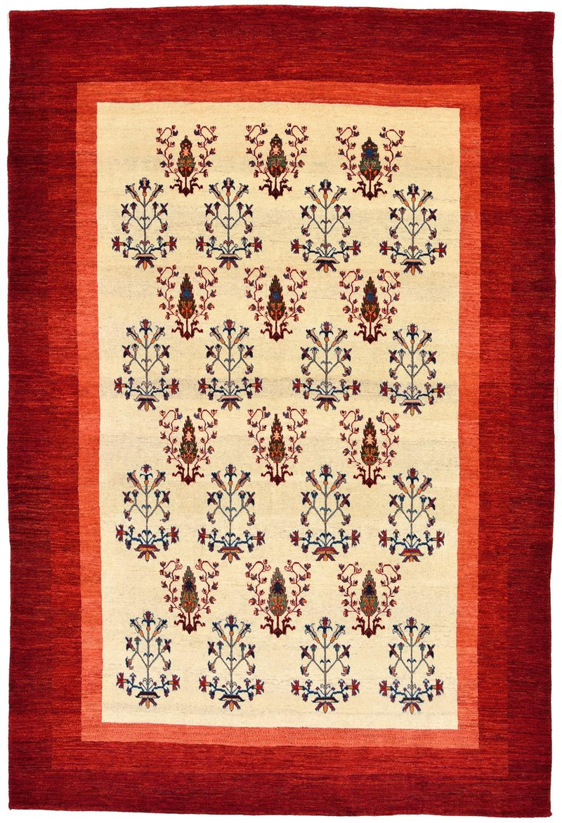 Gabbeh Tæppe - Loribaft Persisk - 298 x 200 cm - rød
