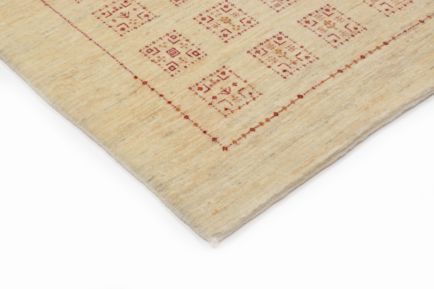 Gabbeh Tæppe - Loribaft Persisk - 174 x 106 cm - beige