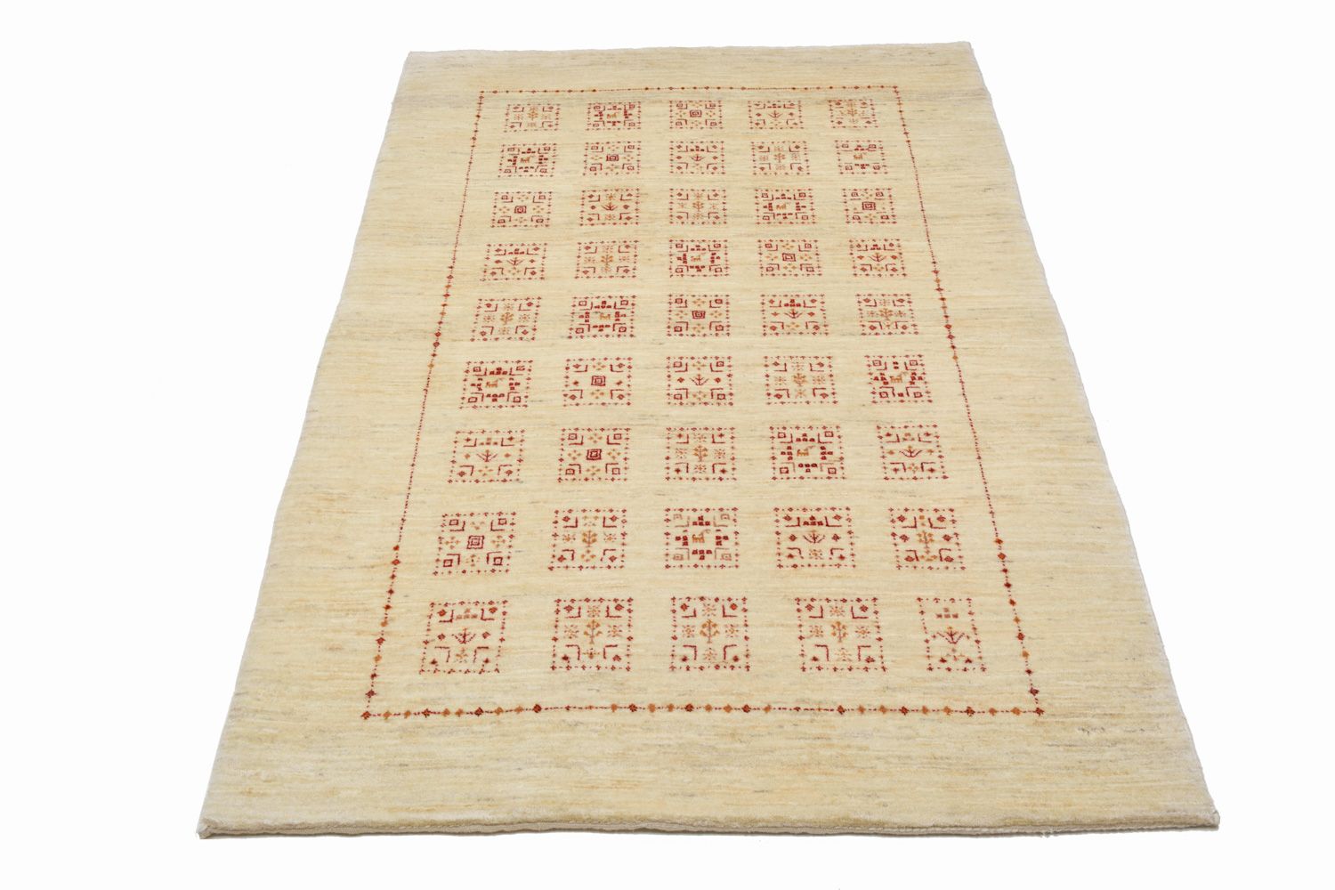 Gabbeh Tæppe - Loribaft Persisk - 174 x 106 cm - beige
