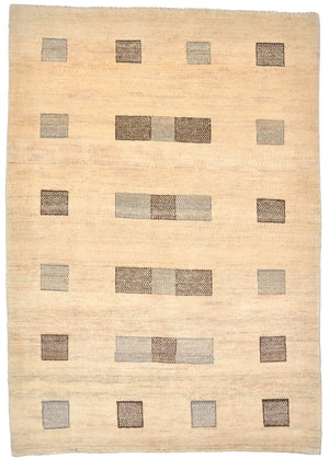 Gabbeh Tæppe - Loribaft Persisk - 179 x 125 cm - lys brun